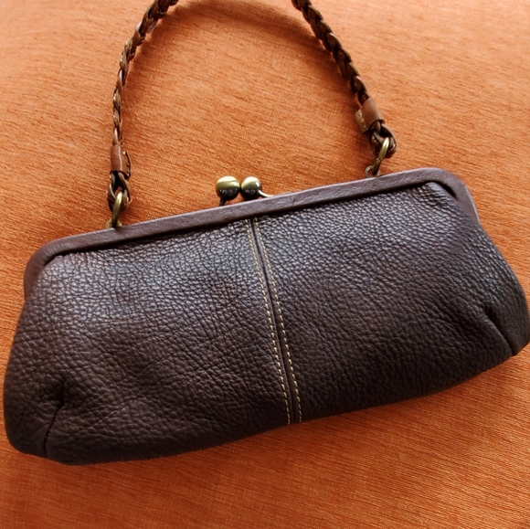 Fossil Brown Floral Embossed Leather Purse Clutch Boho - Picture 2 of 10